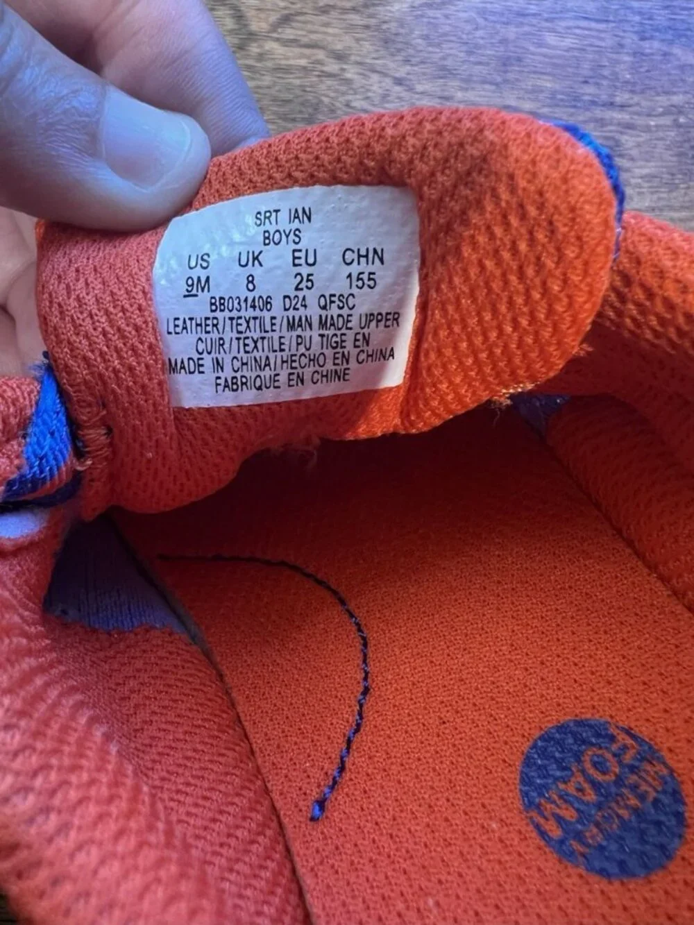 Stride Rite SRT Ian Toddler Sneakers Size 9 Blue Orange Hook Loop Excellent